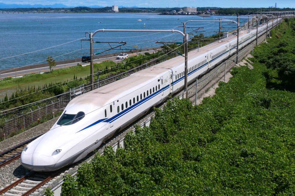 N700S Shinkansen bullet train in Japan